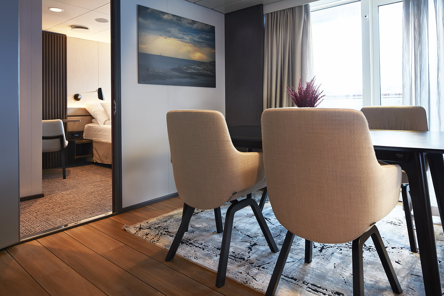 Stressless® dining in a suite in Havila Capella